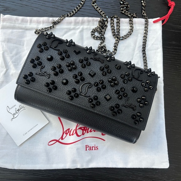 Christian Louboutin Paloma Black Chain Wallet $1590 - Picture 10 of 12